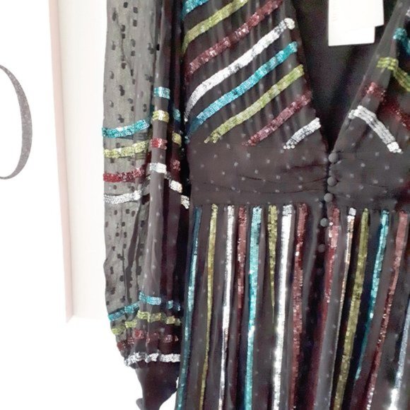 NWT Rococo Sand black sequin polka dot maxi dress - Picture 10 of 10